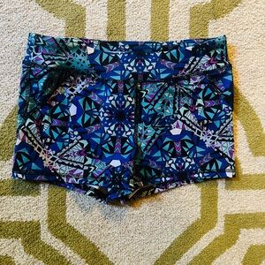 Forever 21 Blue Geometric Athletic Shorts